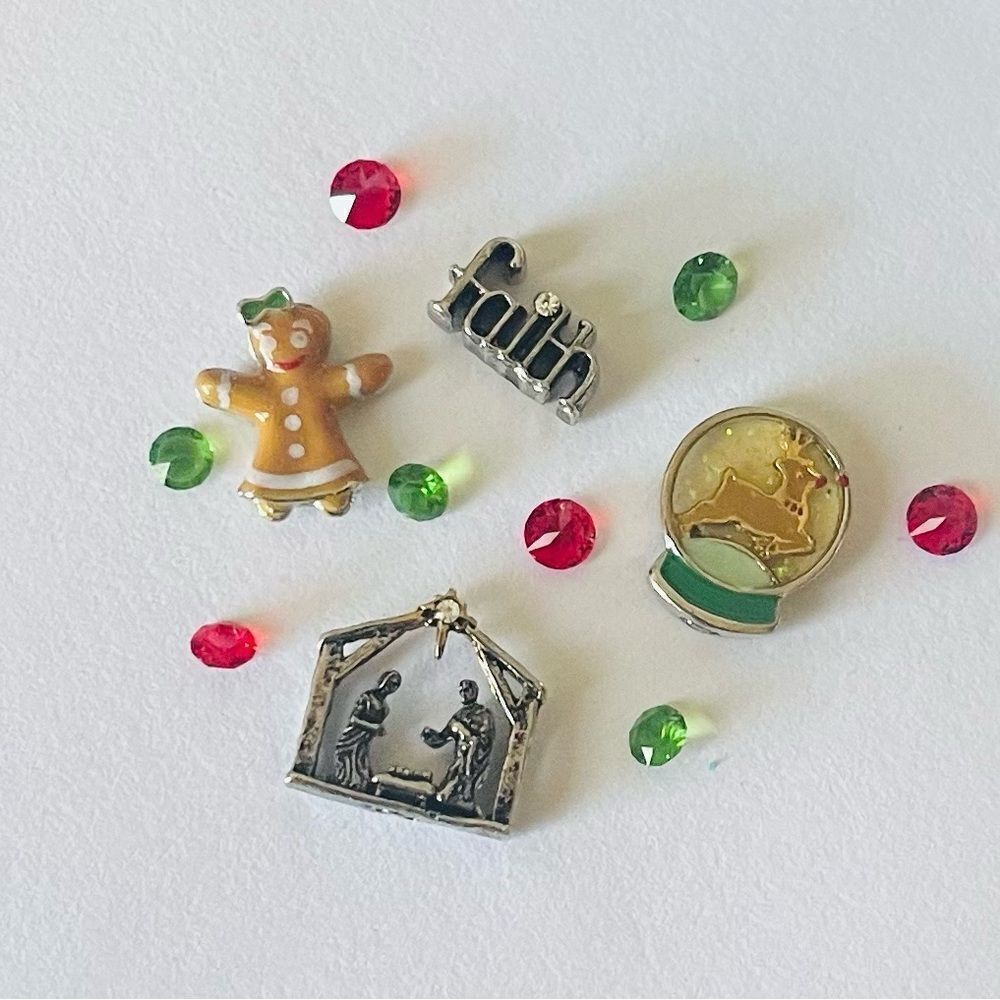 Origami Owl Lot of Christmas XMAS charms and Swarovski stardust crystals